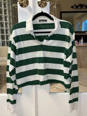 Brandy Melville Green Cropped Polo